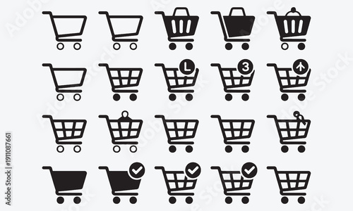 Shopping cart icon E-commerce and online purchase symbol. Vector illustration