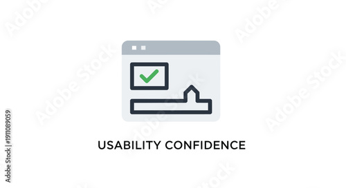 User interface confidence check mark.