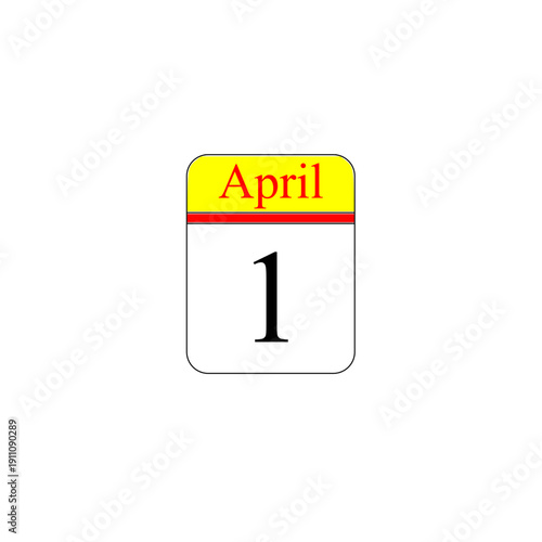 Simple calendar with 1st of April subtitle or text.