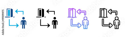 Leaves Icon Different Style Outline Collection Set Vector Illustration