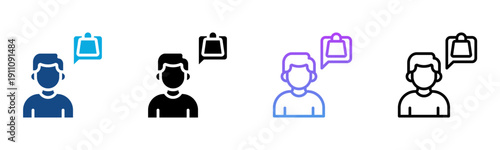 Costumer Icon Different Style Outline Collection Set Vector Illustration