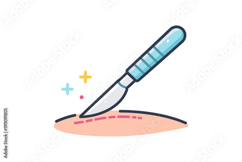 Surgical Scalpel Incision Icon