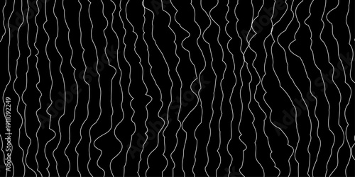 Abstract composition features densely packed curving white lines against a stark black background creating a textured and rhythmic visual pattern high-quality professional.