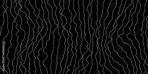 Abstract composition features densely packed curving white lines against a stark black background creating a textured and rhythmic visual pattern high-quality professional.