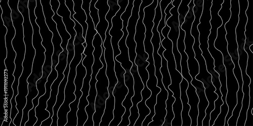 Abstract composition features densely packed curving white lines against a stark black background creating a textured and rhythmic visual pattern high-quality professional.