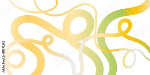 Abstract color curve wavy lines pattern background, abstract composition featuring interwoven flowing golden ribbons against a stark white background creating a dynamic and elegant visual effect.