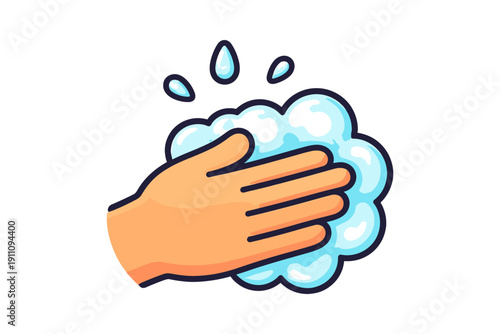 Hand Washing With Soap Bubbles