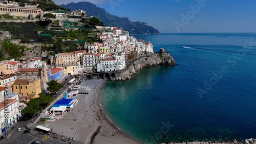 Wallpaper Mural Drone aerial view of the Amalfi Coast coastline from above Torontodigital.ca