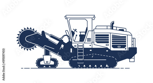 Heavy Duty Excavation Machine with Rotating Saw Blade