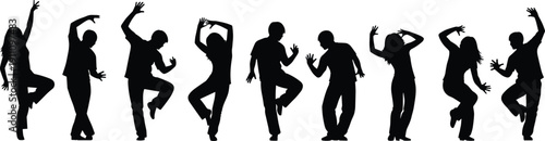 Large collection of black silhouettes featuring various women's fashion tops, blouses, and elegant shirts in flat vector illustration for design