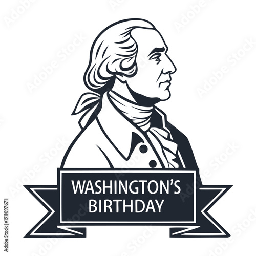 George Washington illustration for American federal holiday celebration