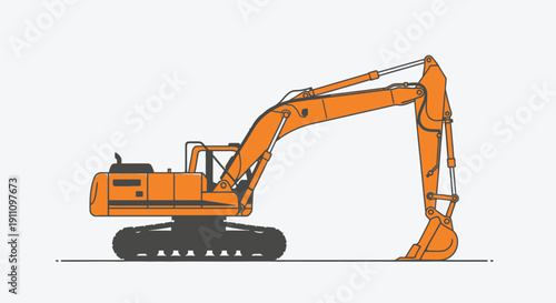 Heavy Duty Excavator Graphic For Construction And Industry Projects