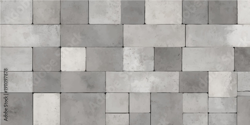 A textured stone wall backdrop featuring a rough concrete block pattern and brown rock material creates an old architectural surface suitable for building construction wallpaper