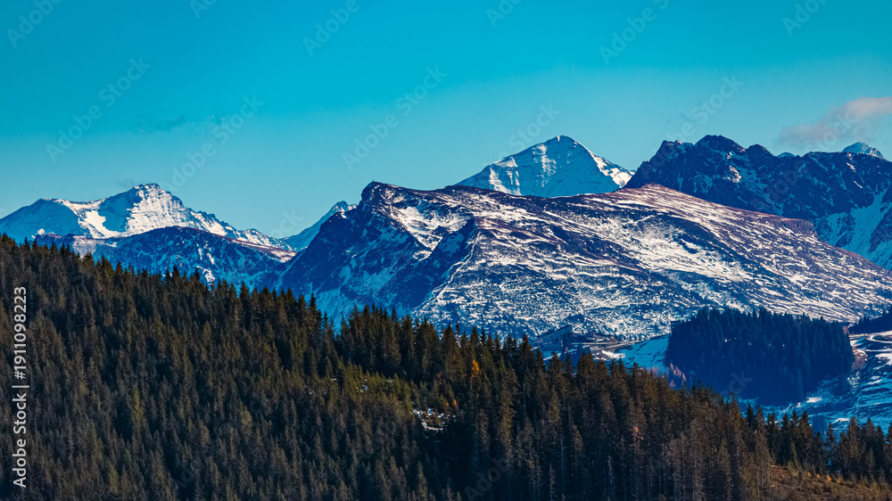 Fototapeta premium Alpine autumn or indian summer view at Mount Hartkaiser, Ellmau, Kufstein, Tyrol, Austria