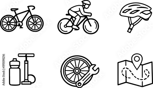 Essential cycling tools, protection and navigation equipment.
