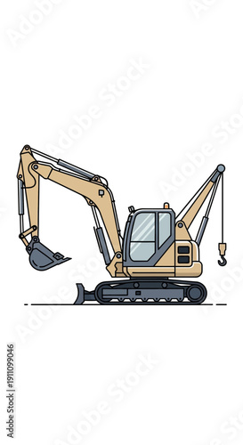Heavy Duty Excavator Machine Ready For Construction Site Work