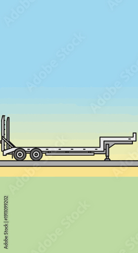 Heavy Duty Flatbed Trailer Ready For Transport Needs And Logistics Solutions