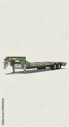 Heavy Duty Flatbed Trailer Ready For Transporting Large Cargo