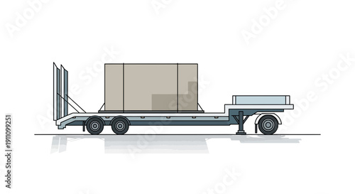Heavy Duty Flatbed Trailer Transporting Oversized Cargo Safely