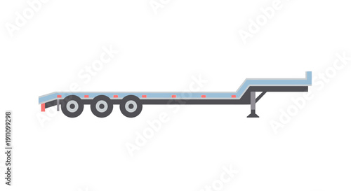 Heavy Duty Flatbed Trailer With Multiple Axles For Transport
