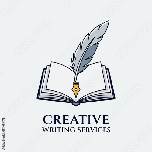 Open Book with Quill Symbolizing Writing Services