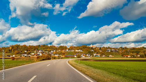 Autumn or indian summer view at Thuernthenning, Moosthenning, Dingolfing, Landau, Bavaria, Germany