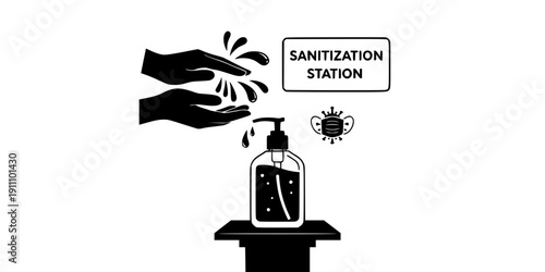  Restaurant Sanitization Station Silhouette