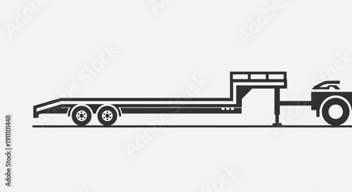 Heavy Duty Gooseneck Trailer Silhouette For Transporting Equipment
