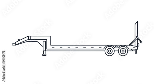 Heavy Duty Gooseneck Trailer Silhouette For Logistics And Transport