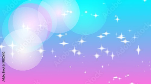 Pastel Colored Bubbles with Sparkling Stars.