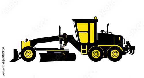 Heavy Duty Grader Machine Vehicle Construction Equipment Illustration