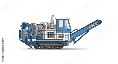 Heavy Duty Industrial Crusher Machine On Tracks For Material Processing