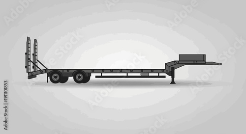 Heavy Duty Lowboy Trailer Flatbed Vehicle For Transporting Machinery And Equipment