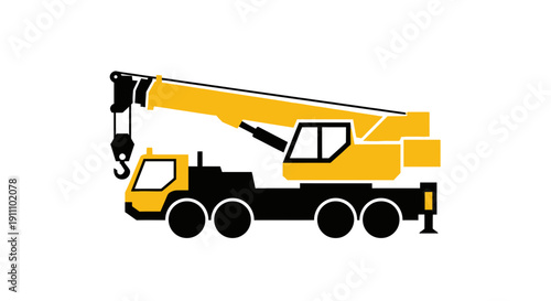 Heavy Duty Mobile Crane Icon For Construction And Industrial Use