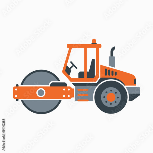 Heavy Duty Orange Road Roller Machine For Construction Projects