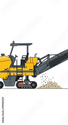 Heavy Duty Road Milling Machine Excavating Surface Materials For Infrastructure Projects