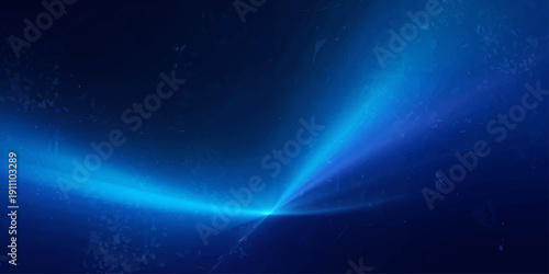 Abstract blue space background with glowing stars and galaxy light in the night sky