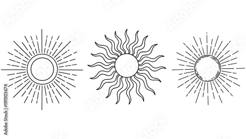 Sunburst and Fiery Sun Icons