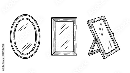 Three Mirror Styles Drawing