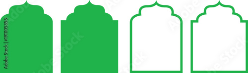 Islam Frame Shape. Elegant Muslim Architectural Element. Golden Accents for Festive Celebrations. Ramadan Vintage Pattern Vector Design