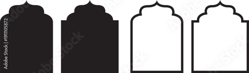 Islam Frame Shape. Elegant Muslim Architectural Element. Golden Accents for Festive Celebrations. Ramadan Vintage Pattern Vector Design