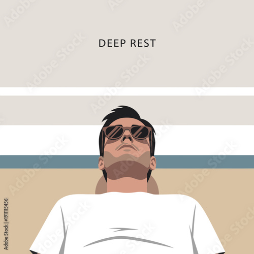 Man Enjoying Tranquil Relaxation Under Bright Sunlight