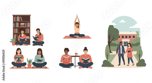 A serene moment of reading, perfect for promoting relaxation and learning in lifestyle content.