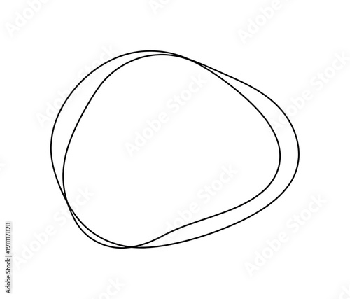 Elegant Line Drawing. "Quiet Form". Minimalistic one-line drawing a single continuous line outlining a hollow