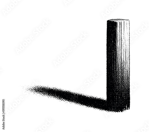 A wooden cross reduced to a blank vertical post with no name or dates, partially cropped by the frame,