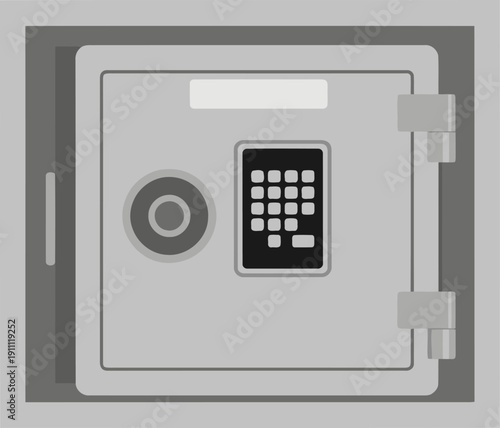 A secure safe houses offline crypto seeds.  Titanium steel construction, digital keypad, and a minimalist design.  Ideal for digital asset security visuals.