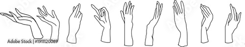 Sequence of hand gestures in a line