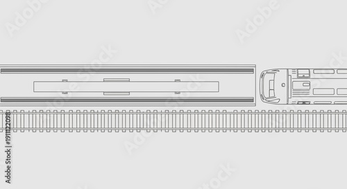 Minimalist Overhead View Of A Train Station Platform And Railway Track