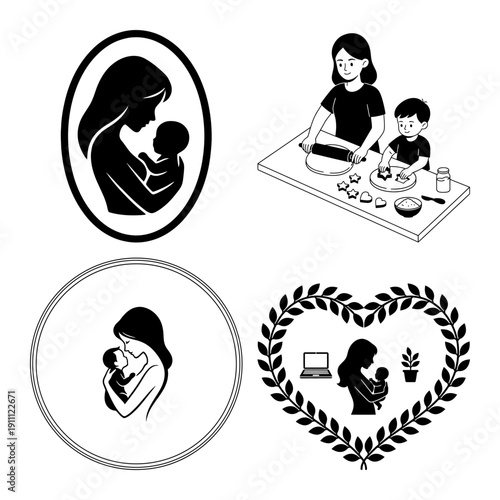 Dia de la Madre bundle with gift boxes mom fixing collar and newborn medallion seal