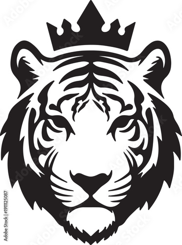 Regal tiger portrait with crown
